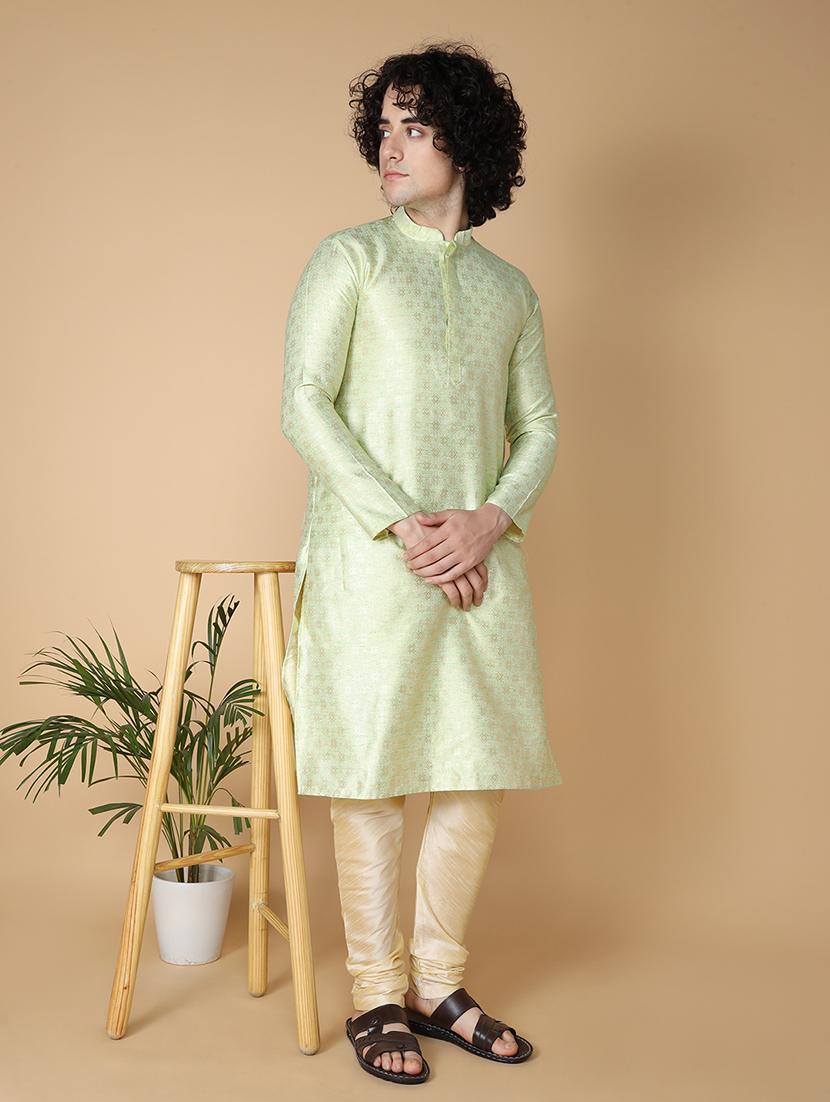 men self design kurta churidar ethnic wear set - 20011743 - Zoom Image - 0