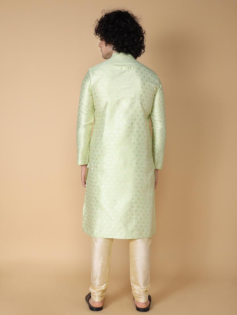 men self design kurta churidar ethnic wear set - 20011743 - Standard Image - 3