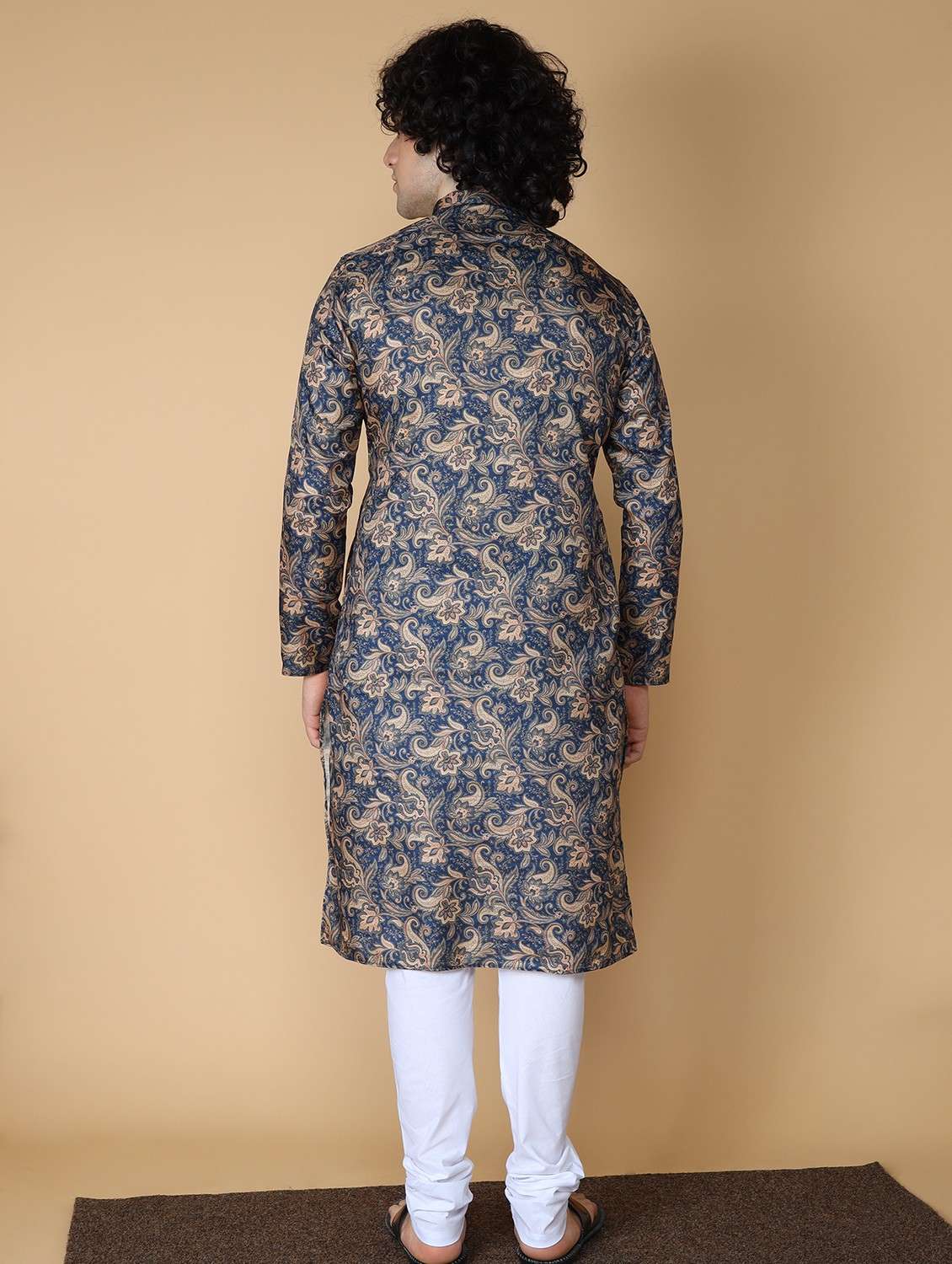 men printed kurta churidar ethnic wear set - 20011744 - Standard Image - 3