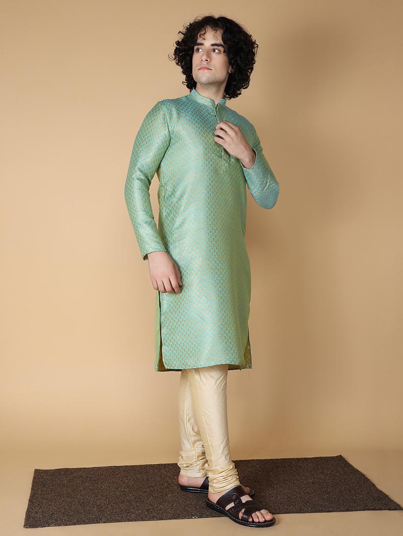 men self design kurta churidar ethnic wear set - 20011748 -  Zoom Image - 0
