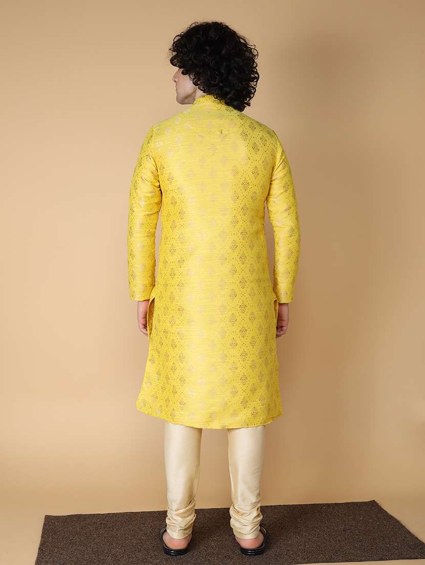 men self design kurta churidar ethnic wear set - 20011750 -  Standard Image - 3