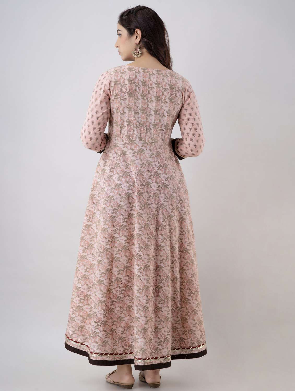 pink rayon anarkali kurta - 20011850 -  Standard Image - 3