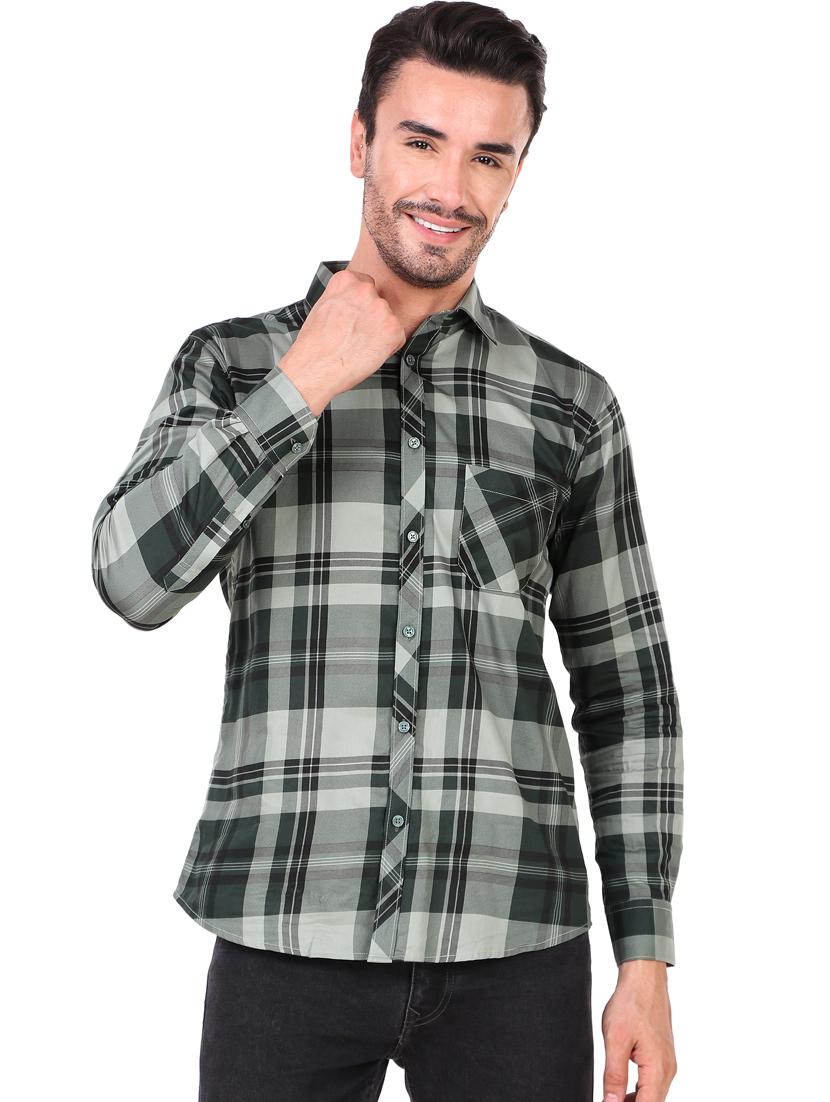 mens checks long sleeve casual shirt - 20012048 -  Zoom Image - 0