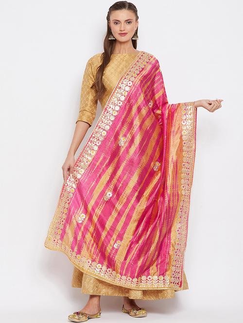 pink silk blend dupatta - 20012078 - Standard Image - 0