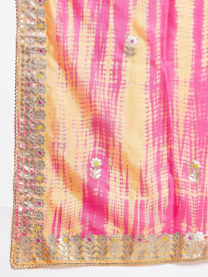 pink silk blend dupatta - 20012078 - Standard Image - 3