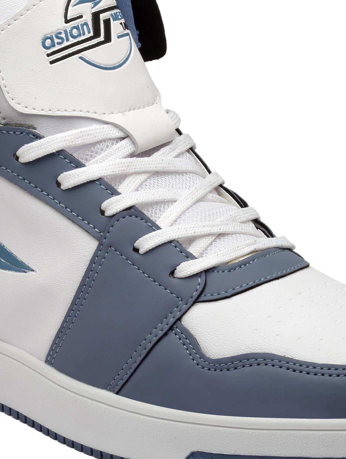 white synthetic lace up sneakers - 20012902 - Standard Image - 5