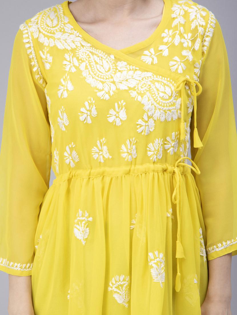 chikankari georgette short kurti - 20012904 - Standard Image - 5