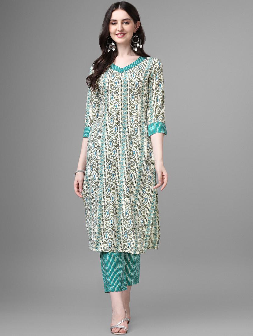 blue cotton kurta pant  set - 20013020 -  Zoom Image - 0