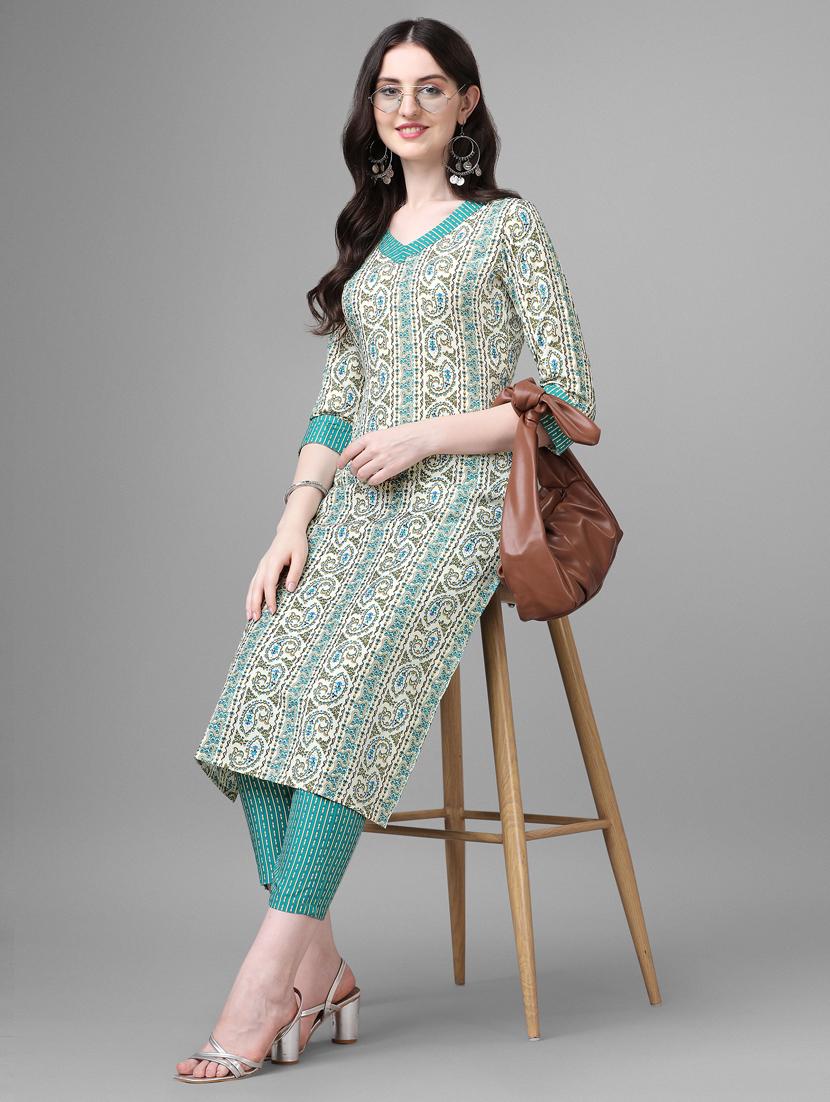 blue cotton kurta pant set - 20013020 - Standard Image - 5