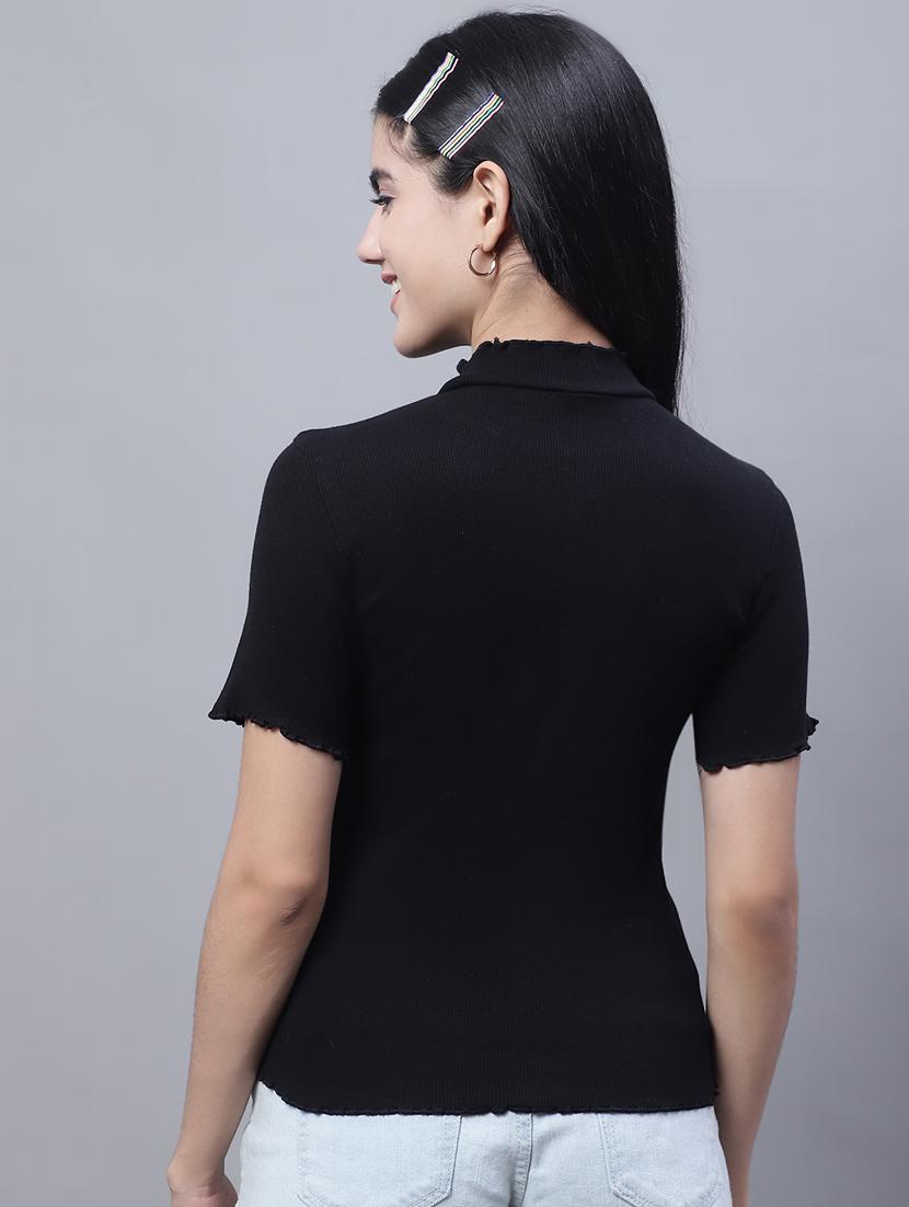women's solid mock neck top - 20013031 - Standard Image - 3