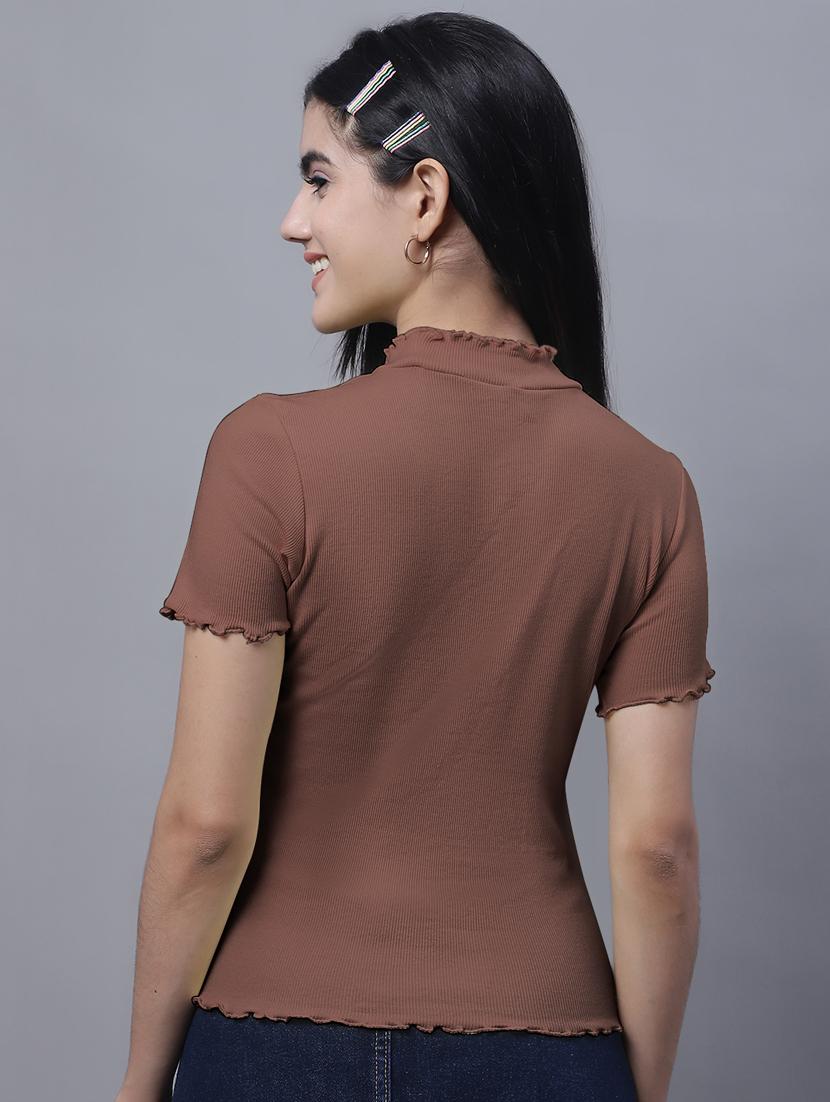 women's solid mock neck top - 20013039 - Standard Image - 3