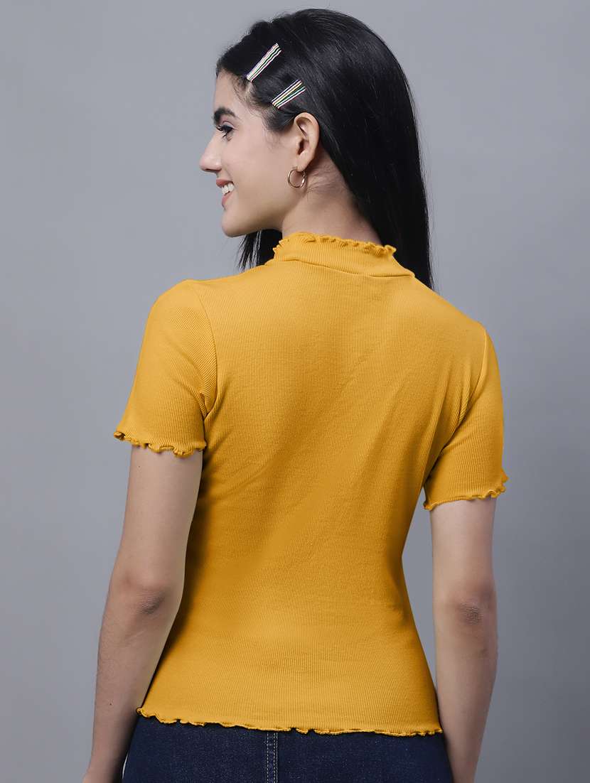 women solid cotton regular top - 20013041 -  Standard Image - 3