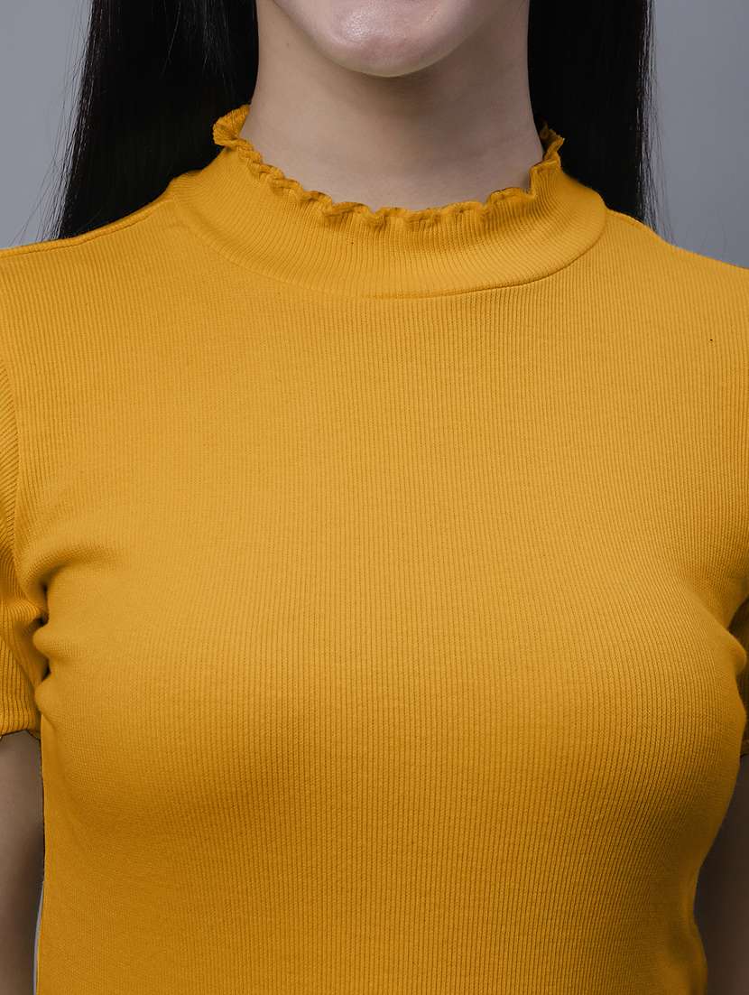 women solid cotton regular top - 20013041 -  Standard Image - 5