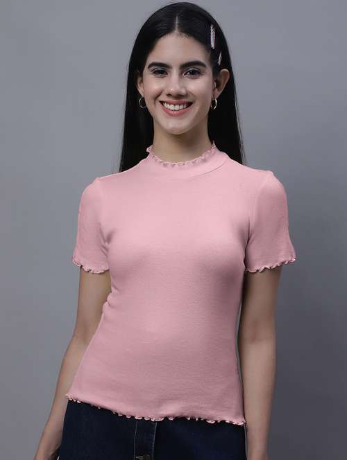 women solid cotton regular top - 20013042 - Standard Image - 0