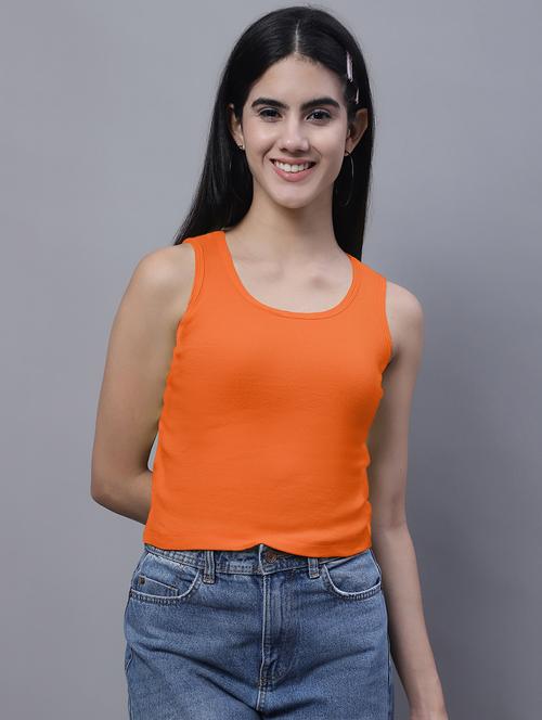 women's crop round neck top - 20013047 - Standard Image - 0