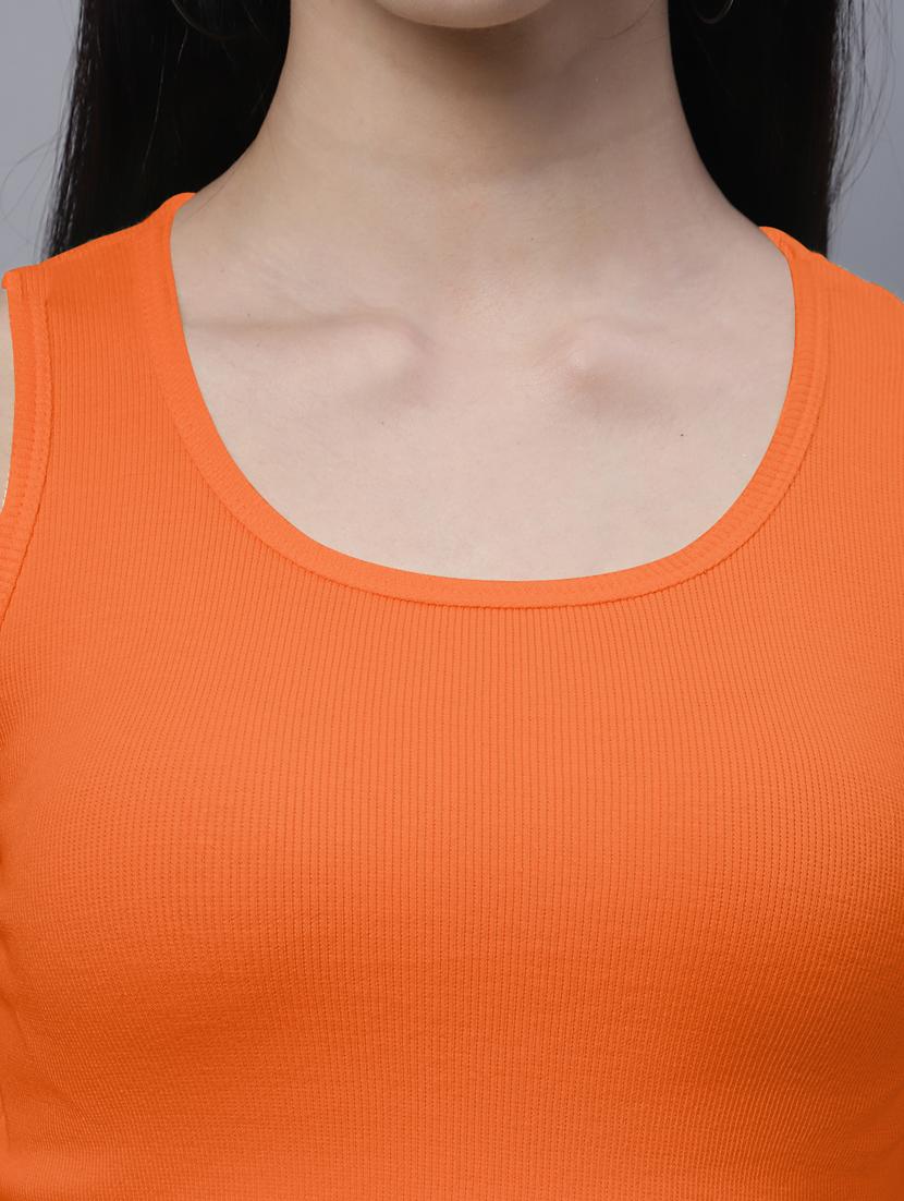 women's crop round neck top - 20013047 - Standard Image - 5