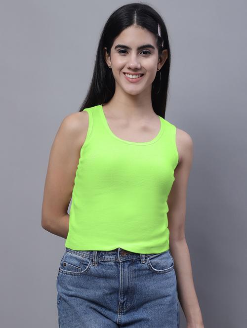 women's crop round neck top - 20013048 - Standard Image - 0