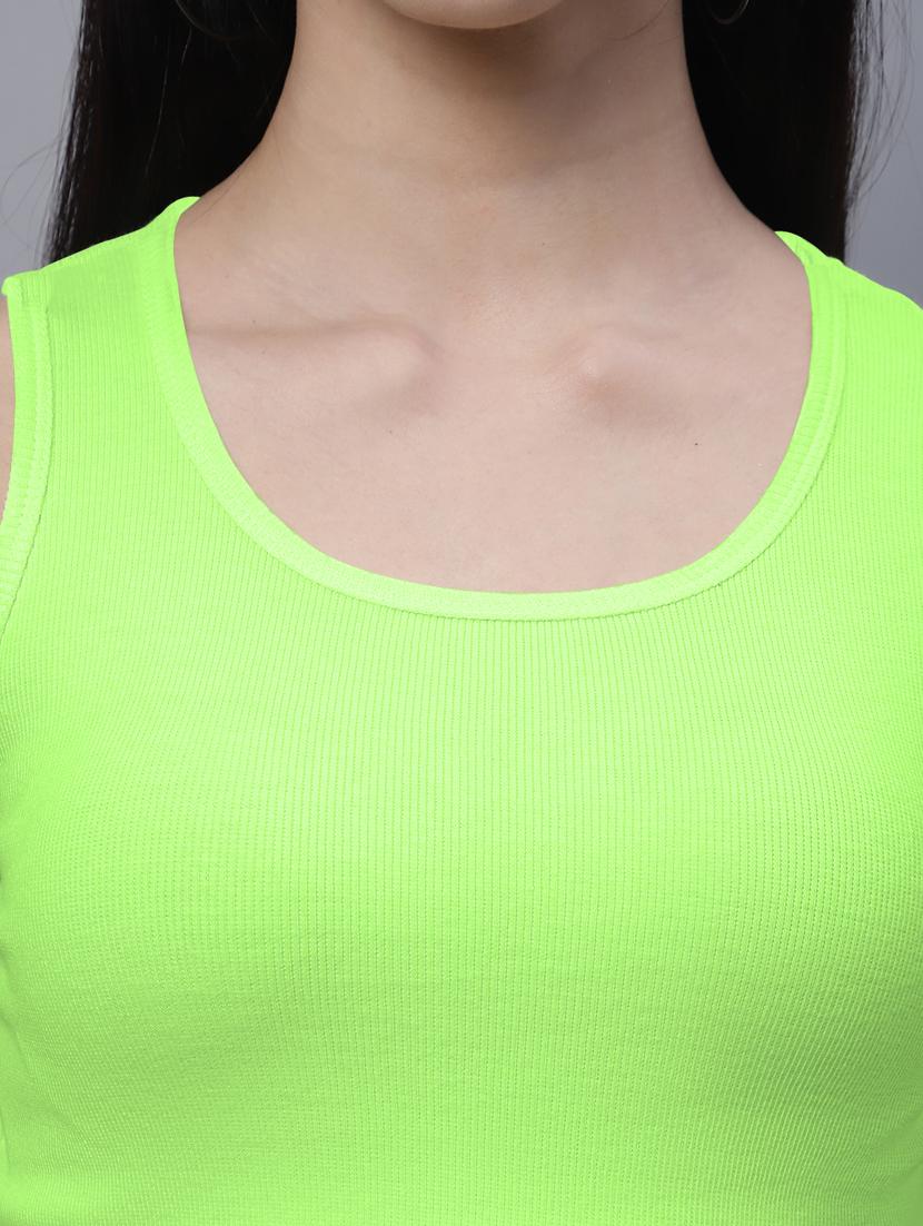 women's crop round neck top - 20013048 - Standard Image - 5