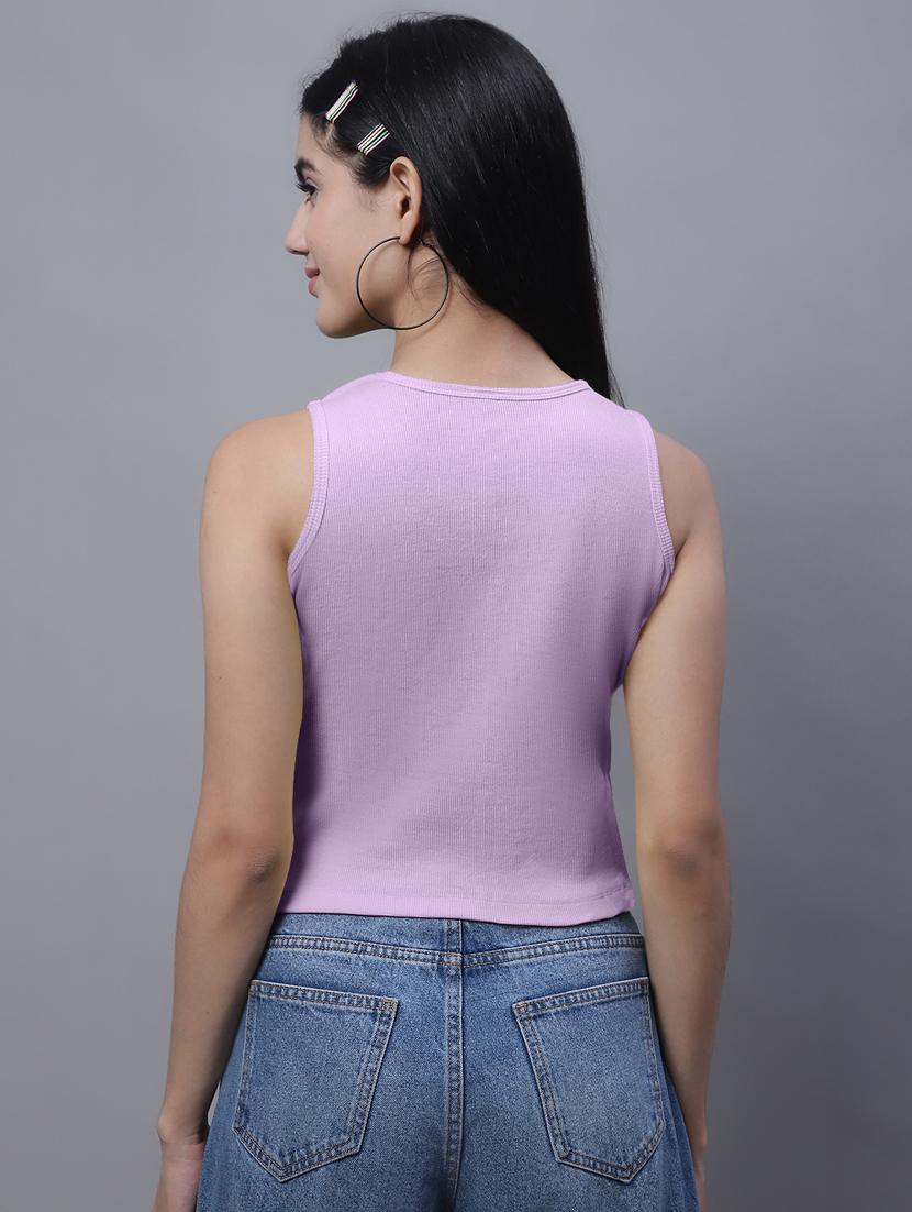 women's solid round neck top - 20013050 - Standard Image - 3