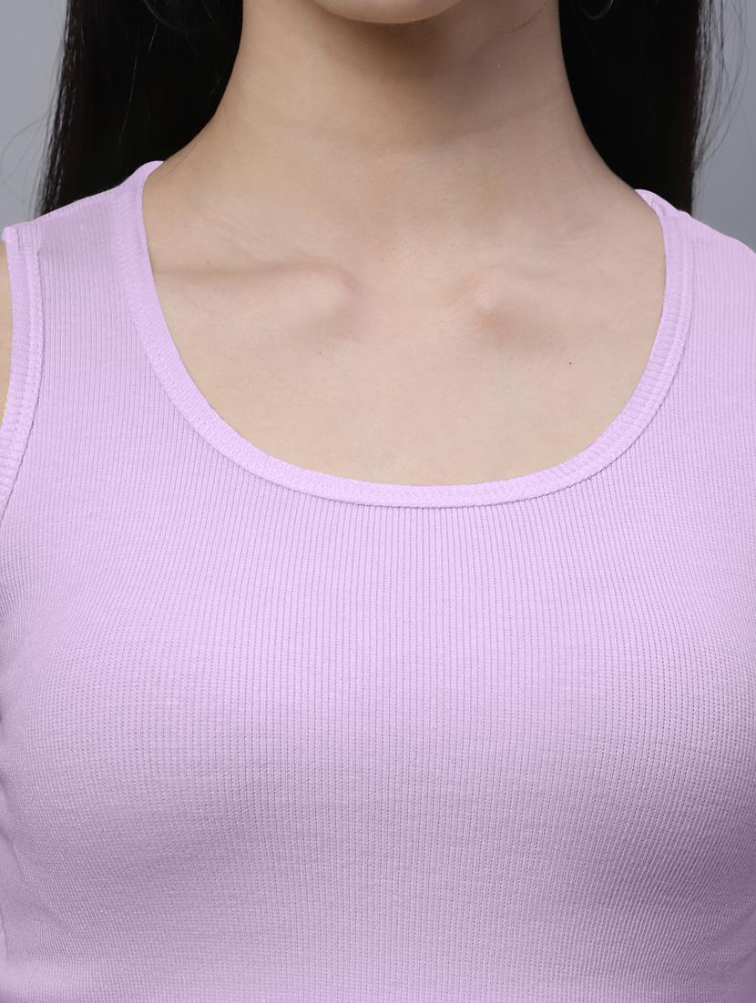 women's solid round neck top - 20013050 - Standard Image - 5