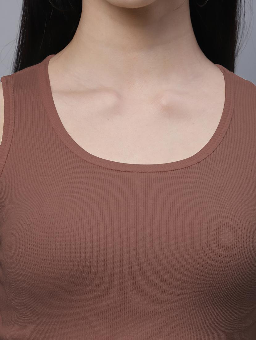 women's crop round neck top - 20013052 - Standard Image - 5