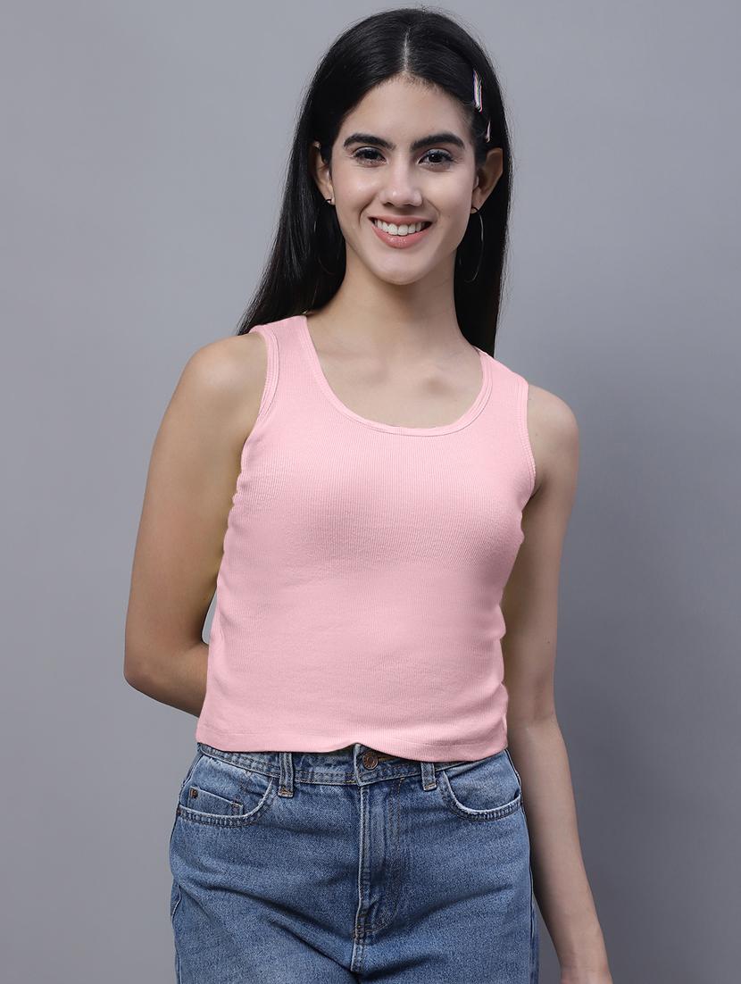 women's crop round neck top - 20013055 - Zoom Image - 0