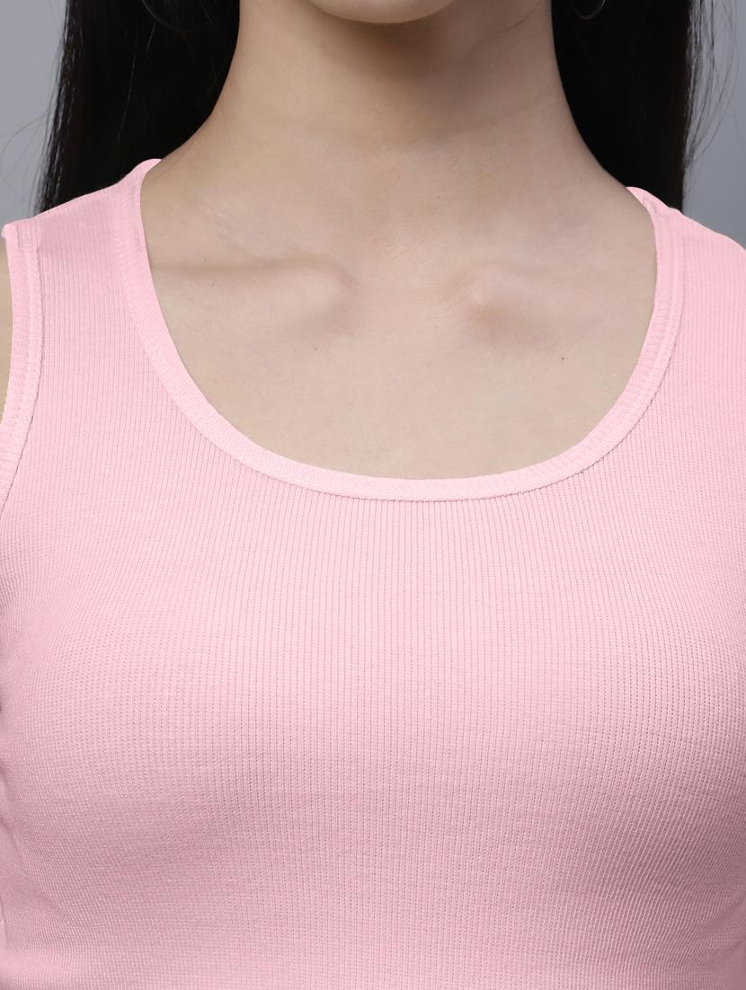 women's crop round neck top - 20013055 - Standard Image - 5