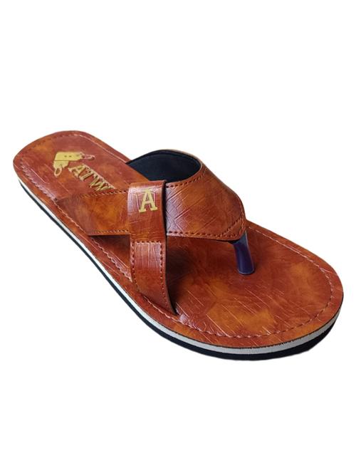 brown leather slip on flip flops - 20013625 -  Standard Image - 0