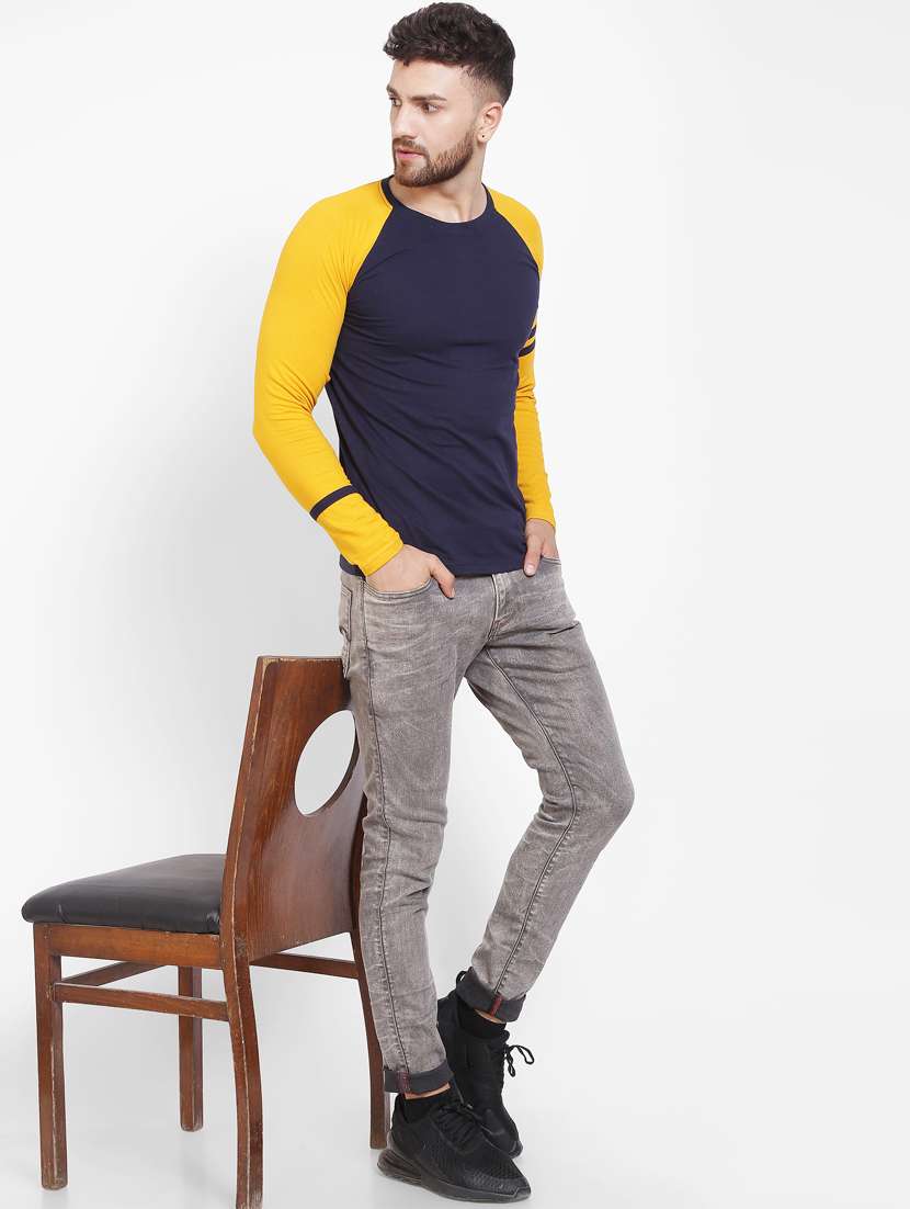 solids round neck ranglan t-shirt - 20014381 -  Standard Image - 3