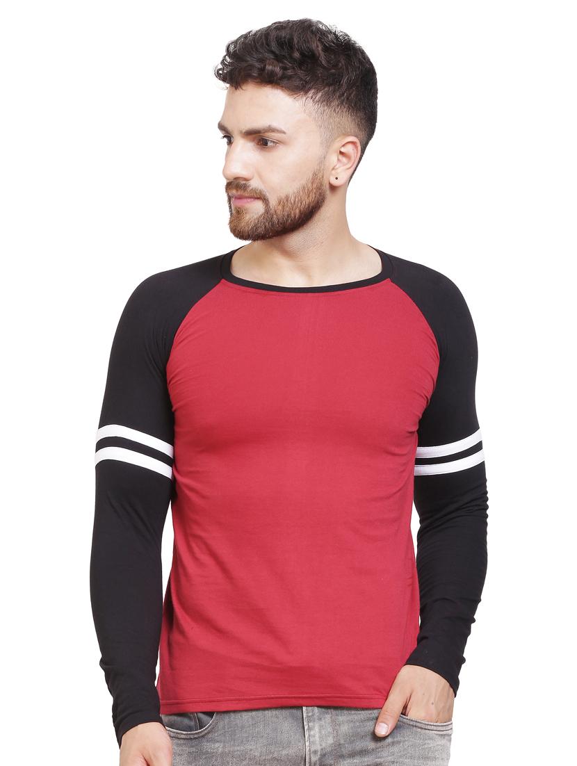 solids round neck ranglan t-shirt - 20014383 -  Zoom Image - 0