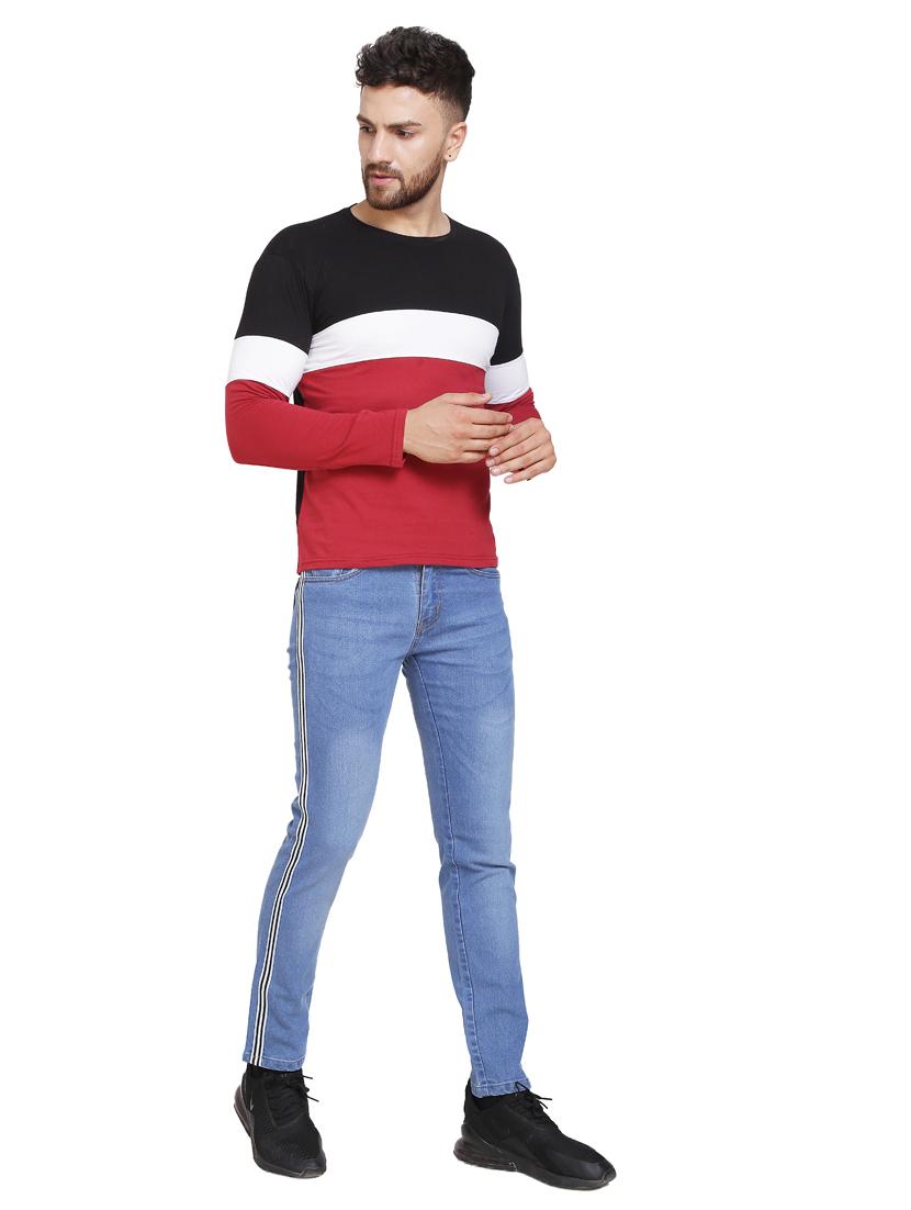 color block long sleeves t-shirt - 20014388 - Standard Image - 3