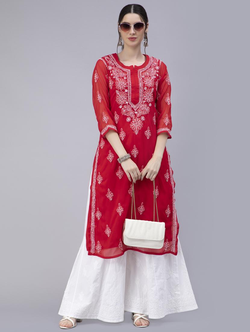 women's straight kurta - 20014482 - Standard Image - 3