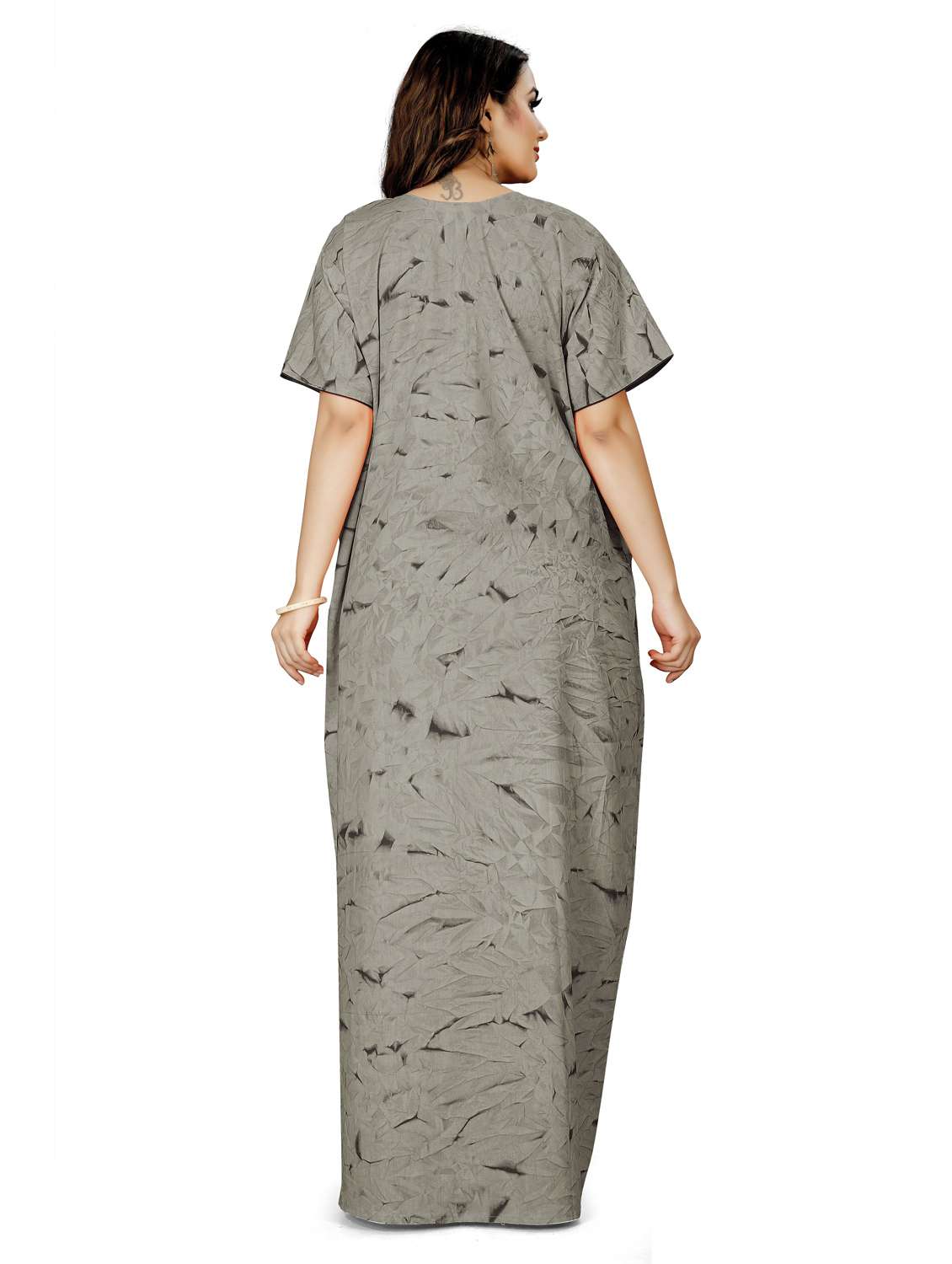 round neck printed nighty - 20015184 -  Standard Image - 3