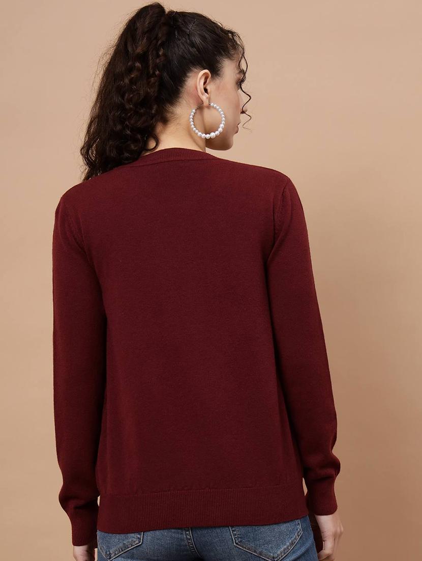 round neck embellished regular pullover - 20017525 - Standard Image - 3