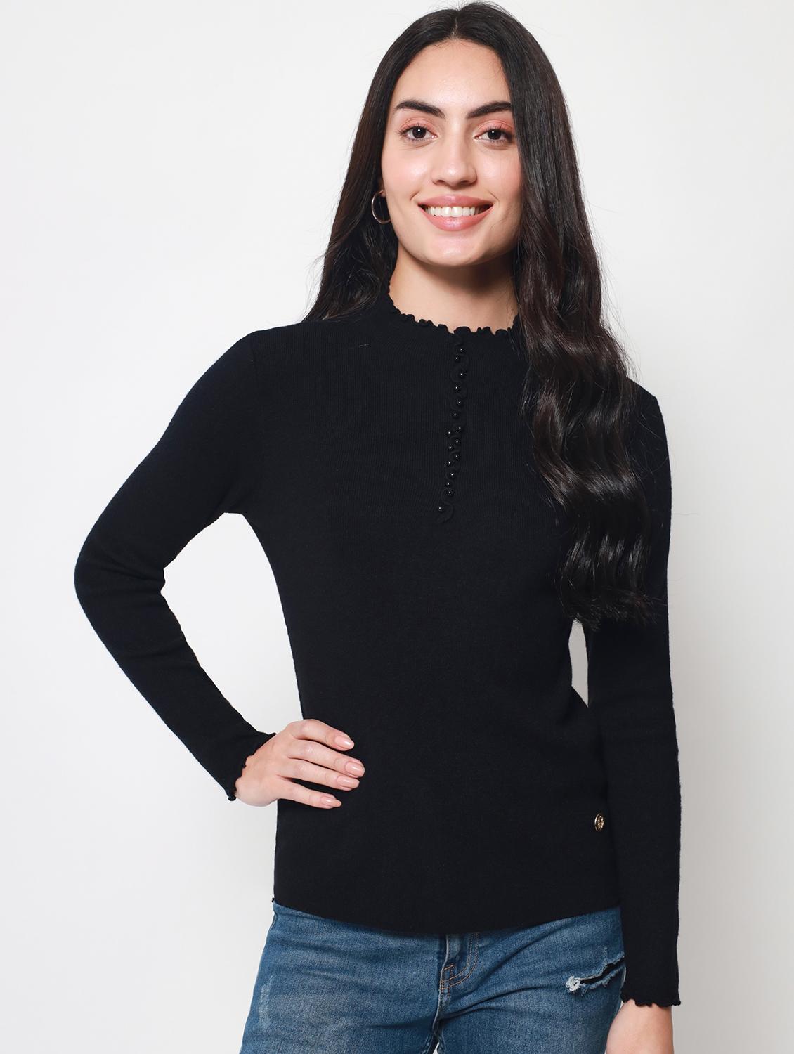 high neck solid regular pullover - 20017529 -  Zoom Image - 0