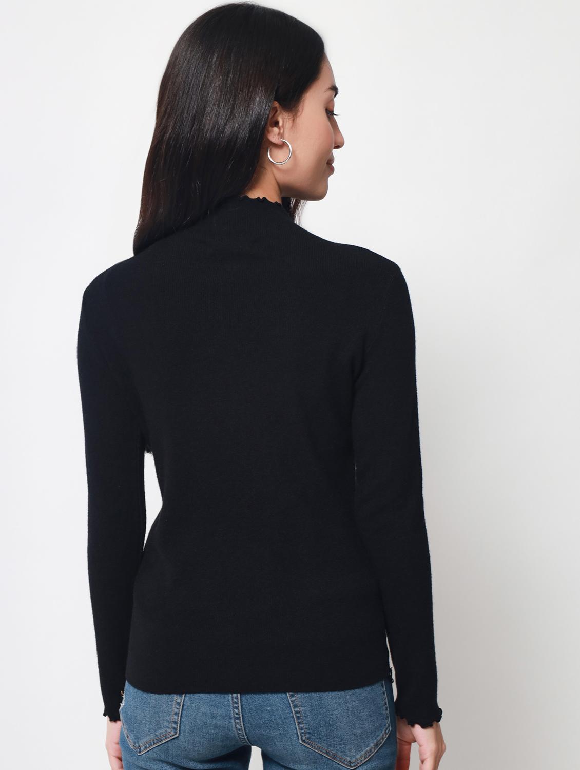 high neck solid regular pullover - 20017529 - Standard Image - 3