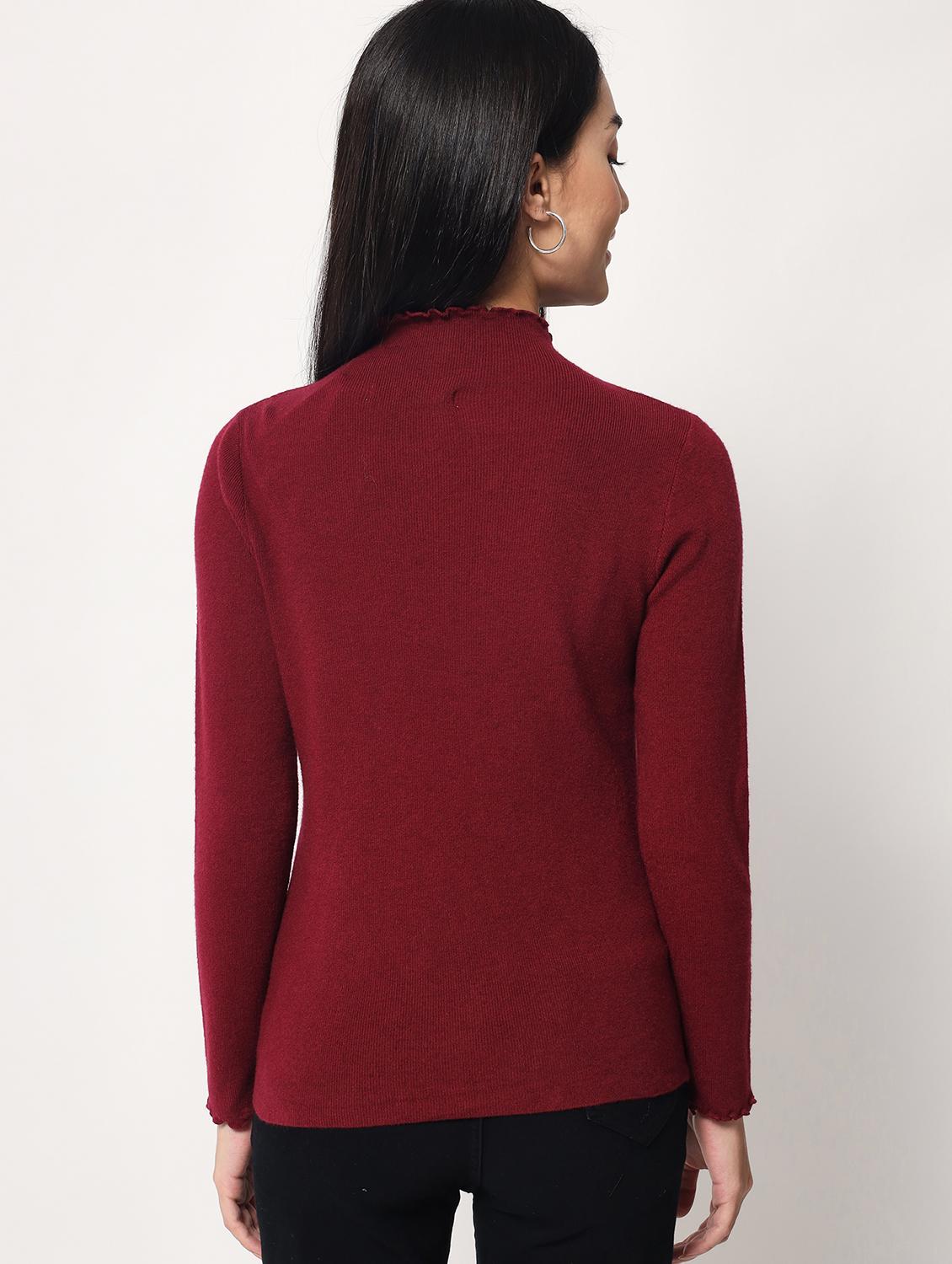 high neck solid regular pullover - 20017531 - Standard Image - 3