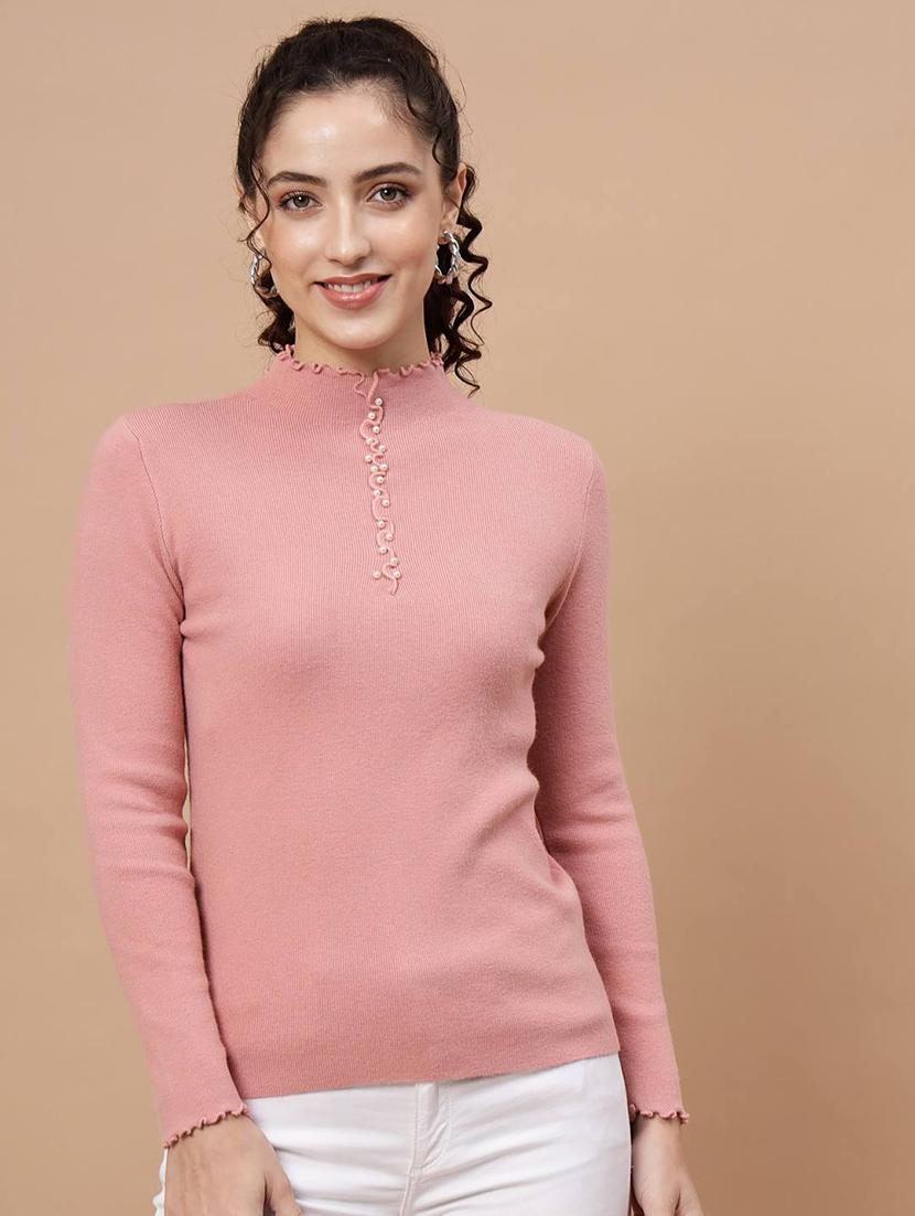 high neck solid regular pullover - 20017532 -  Zoom Image - 0
