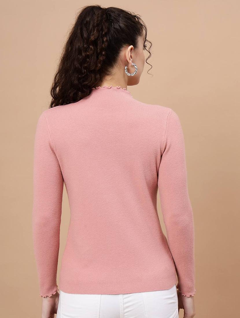 high neck solid regular pullover - 20017532 - Standard Image - 3