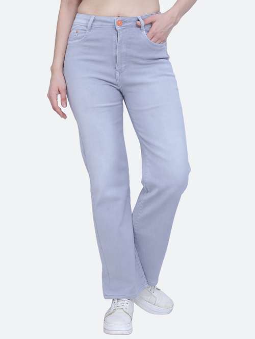 women's plain straight fit jeans - 20017566 - Standard Image - 0