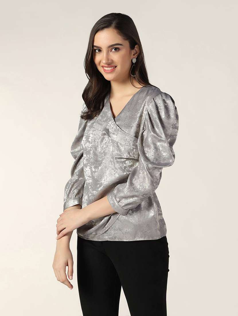 silver solid regular top - 20017877 -  Standard Image - 3