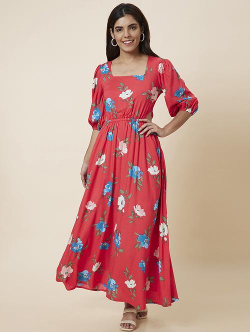 women's fit & flare floral dress - 20017928 - Standard Image - 0