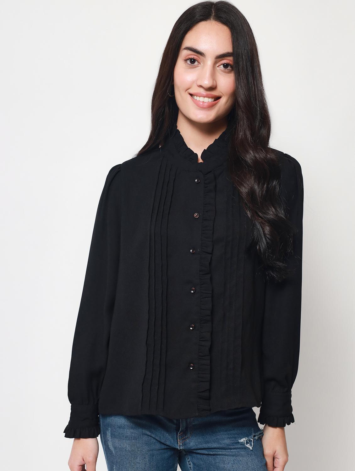 black solid shirt - 20017954 -  Zoom Image - 0