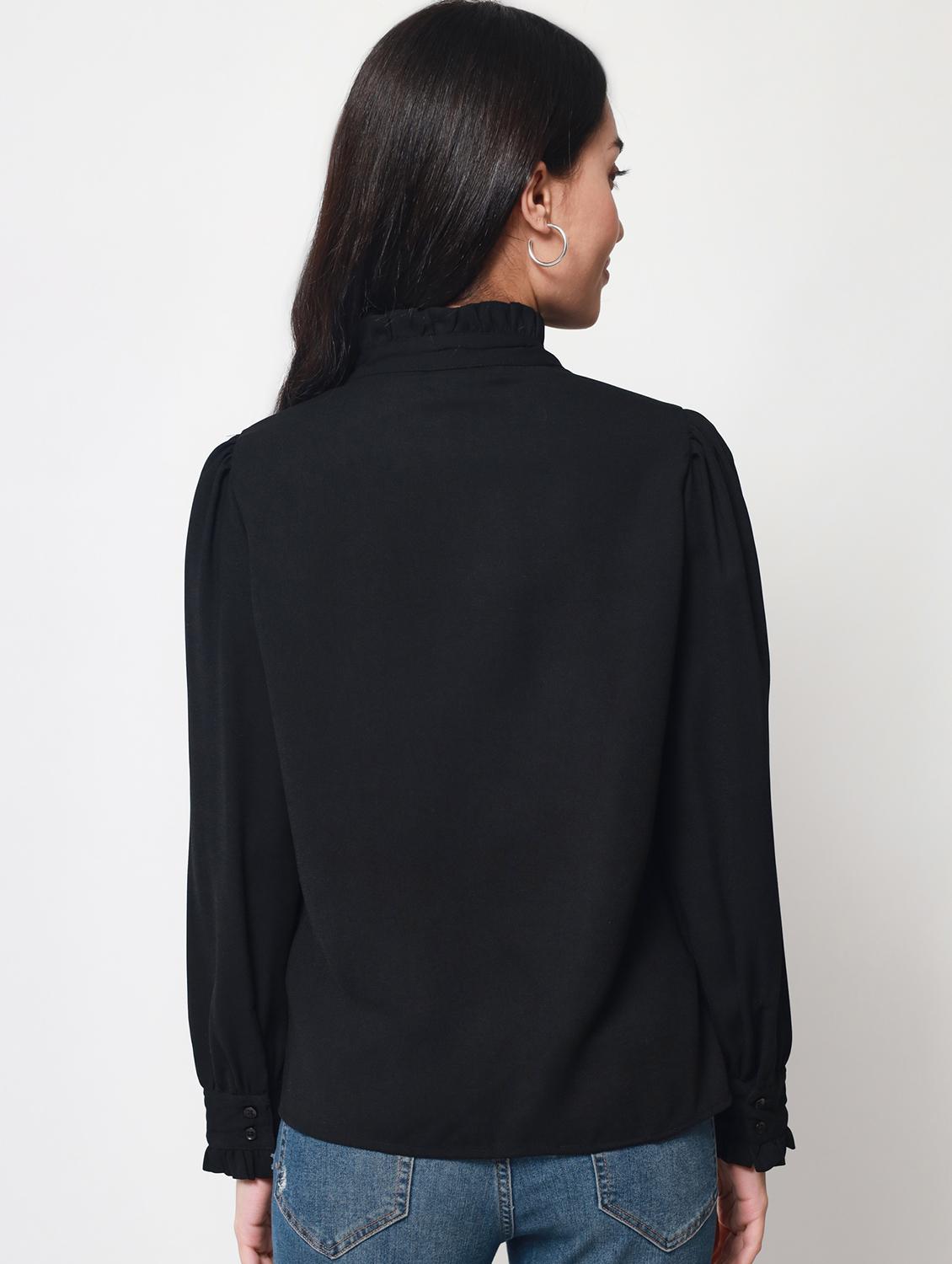 black solid shirt - 20017954 - Standard Image - 3