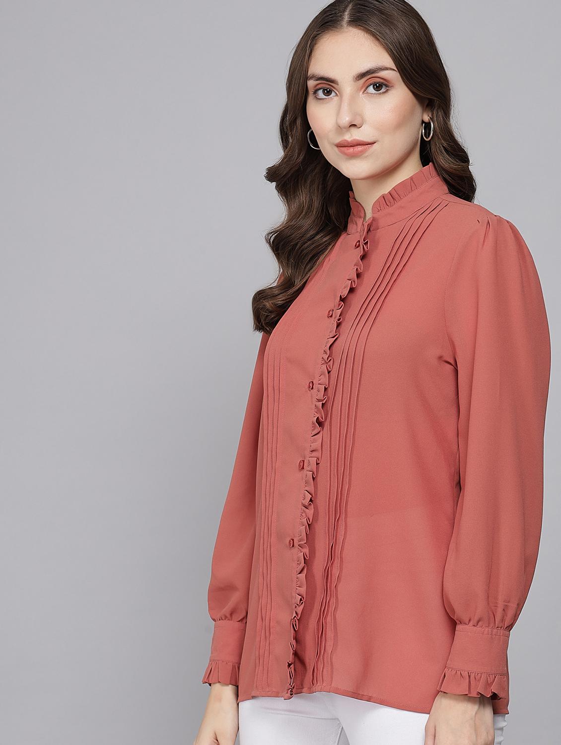 pink solid shirt - 20017955 - Standard Image - 3