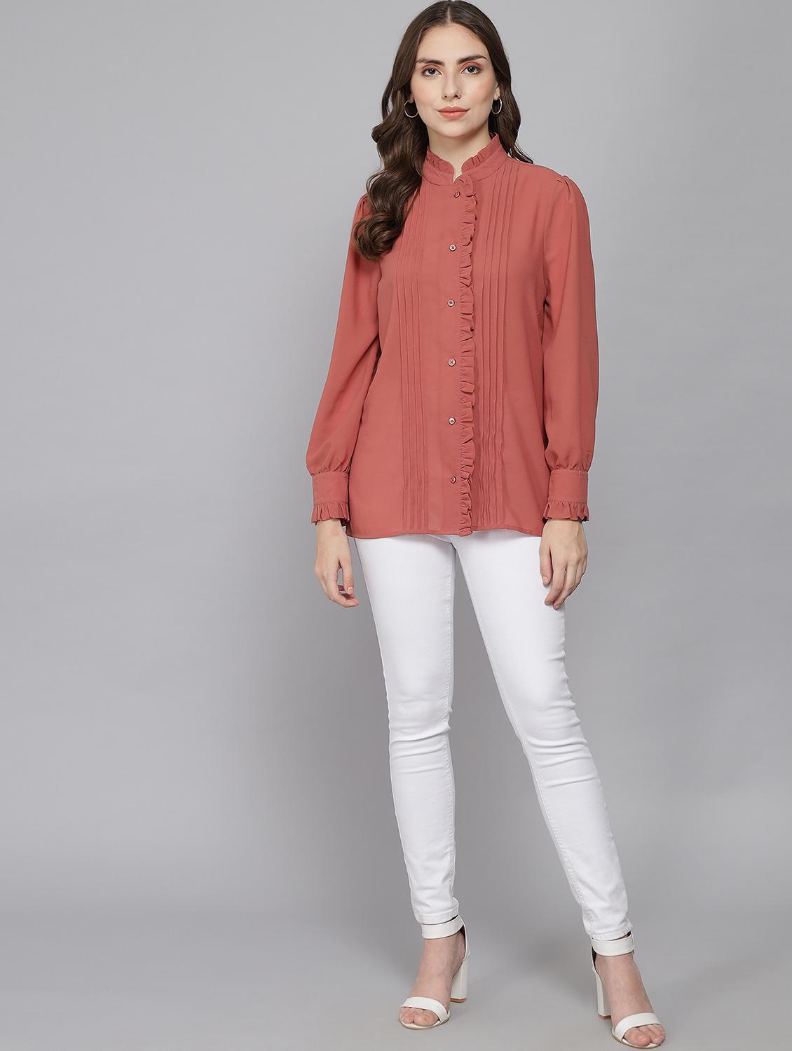 pink solid shirt - 20017955 - Standard Image - 5