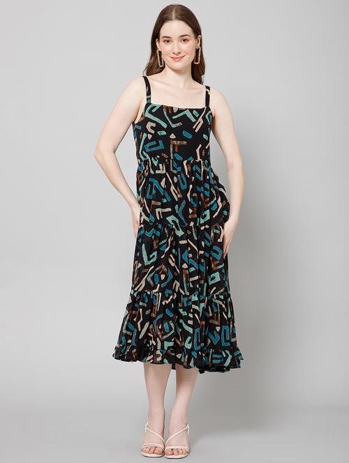 women's tiered dress color block dress - 20018434 - Standard Image - 0