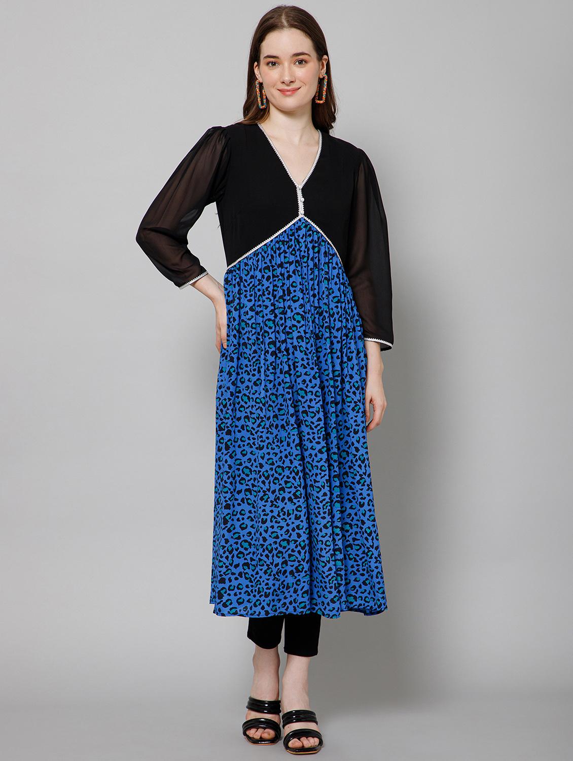 women's fit & flare printed dress - 20018435 -  Zoom Image - 0