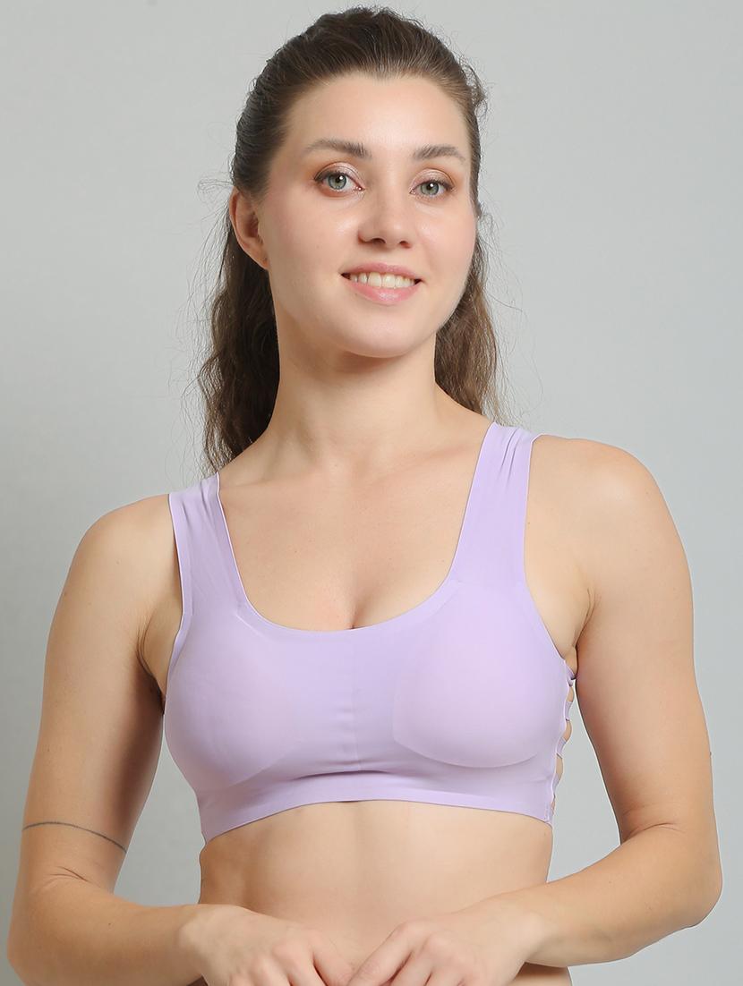 purple poly spandex sports bra - 20018463 - Zoom Image - 0
