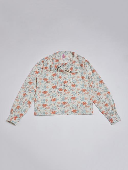 girls tie up neck top - 20018505 - Standard Image - 0